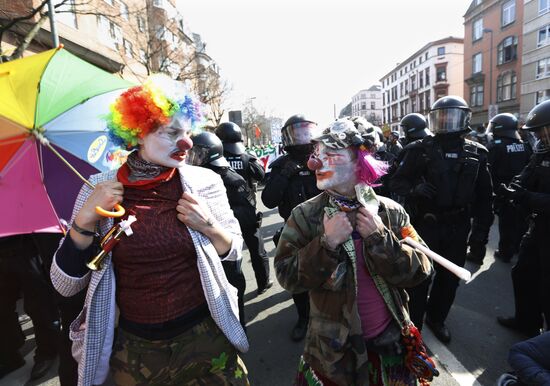 Protest against new European Central Bank office in Frankfurt