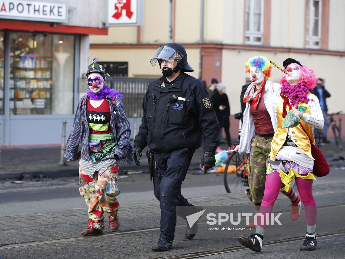 Protest against new European Central Bank office in Frankfurt