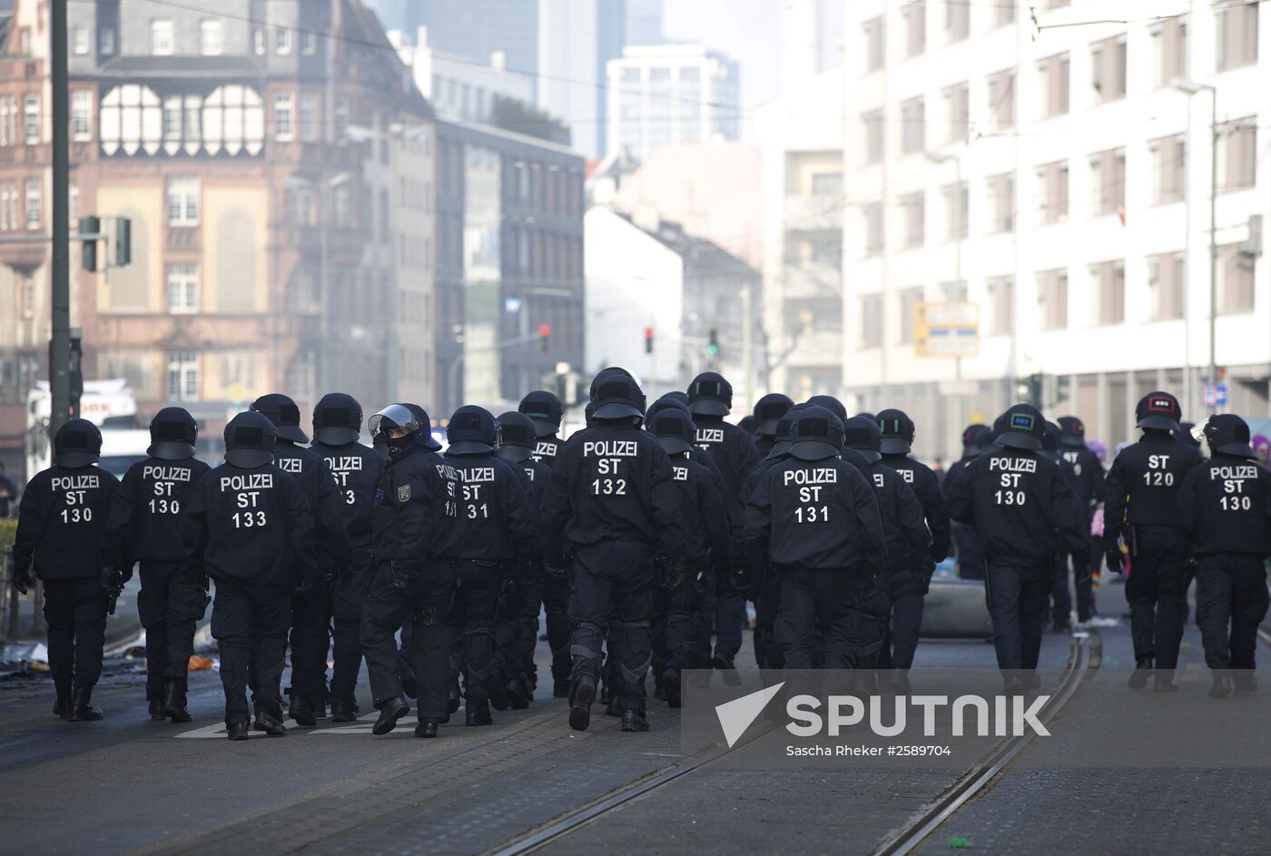 Protest against new European Central Bank office in Frankfurt