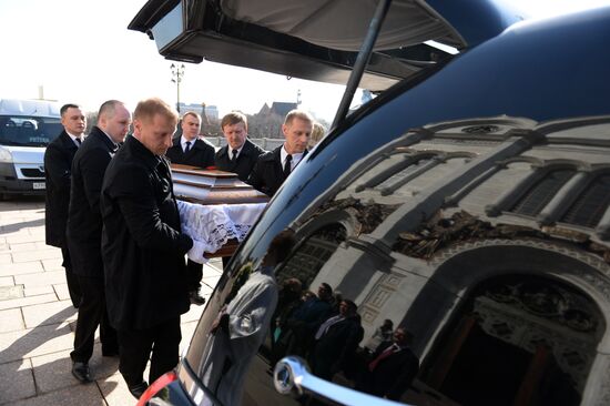 Funeral service for writer Valentin Rasputin at Christ the Savior Cathedral