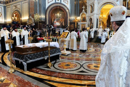 Memorial service for writer Valentin Rasputin at Cathedral of Christ the Savior