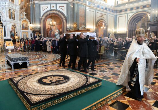 Memorial service for writer Valentin Rasputin at Cathedral of Christ the Savior