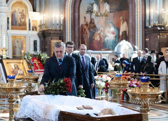 Memorial service for writer Valentin Rasputin at Cathedral of Christ the Savior