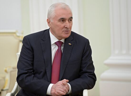 Russian President Vladimir Putin meets with South Ossetian President Leonid Tibilov