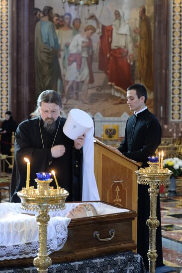 Memorial service for writer Valentin Rasputin at Cathedral of Christ the Savior