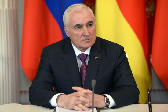 Russian President Vladimir Putin meets with South Ossetian President Leonid Tibilov