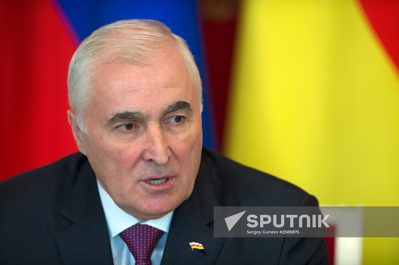 Russian President Vladimir Putin meets with South Ossetian President Leonid Tibilov
