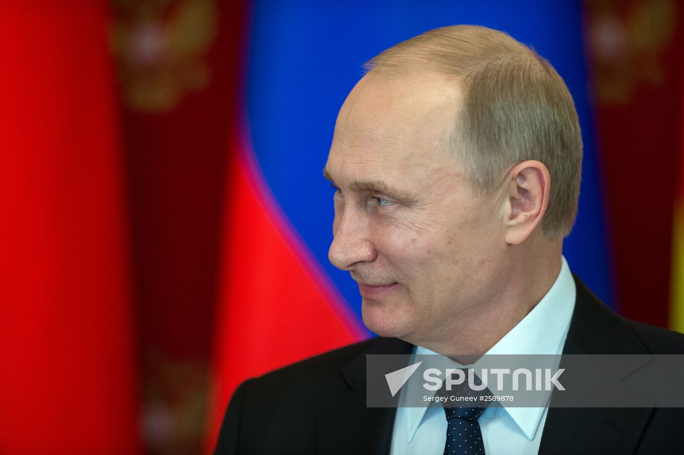 Russian President Vladimir Putin meets with South Ossetian President Leonid Tibilov