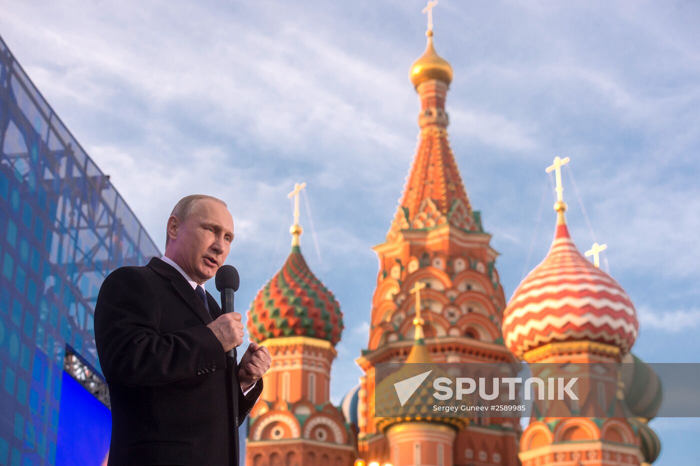 President Vladimir Putin attends celebratory rally and concert We Are Together