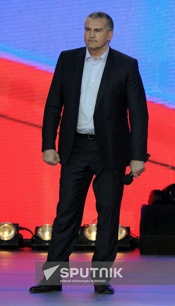 President Vladimir Putin attends celebratory rally and concert We Are Together
