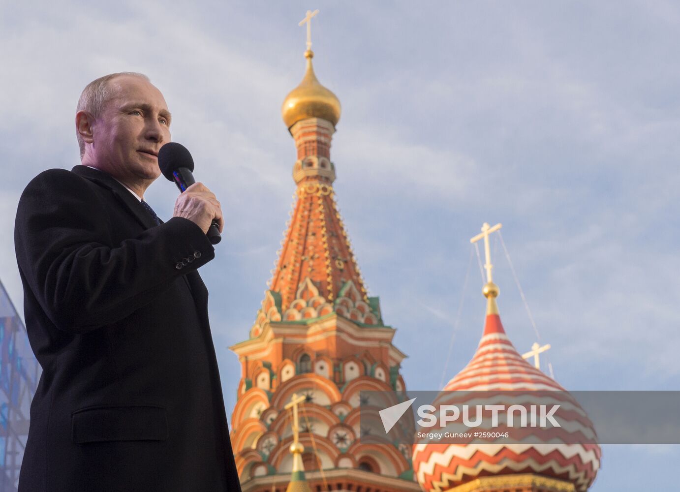 President Vladimir Putin attends celebratory rally and concert We Are Together