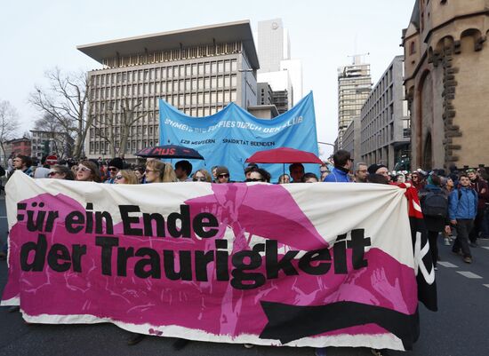 Protest against new European Central Bank office in Frankfurt