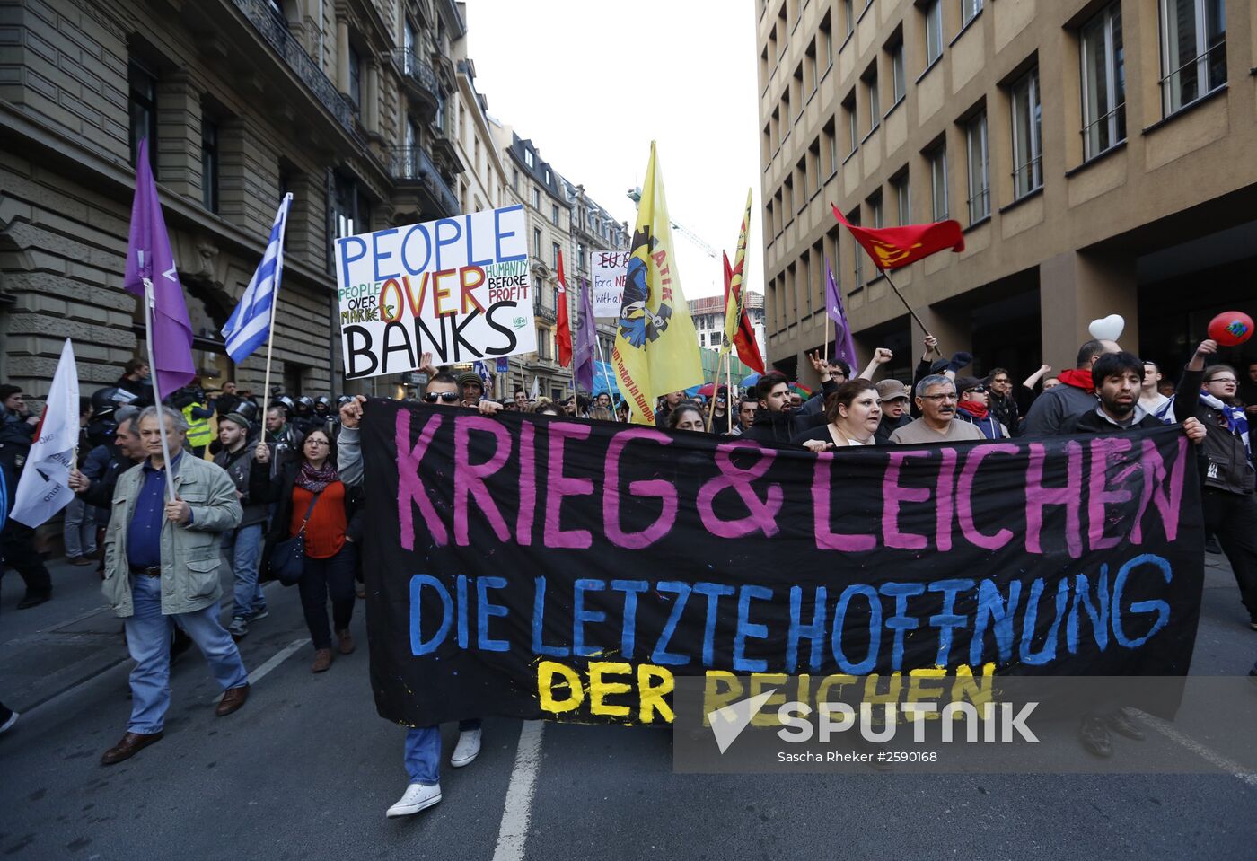 Protest against new European Central Bank office in Frankfurt