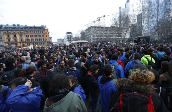 Protest against new European Central Bank office in Frankfurt