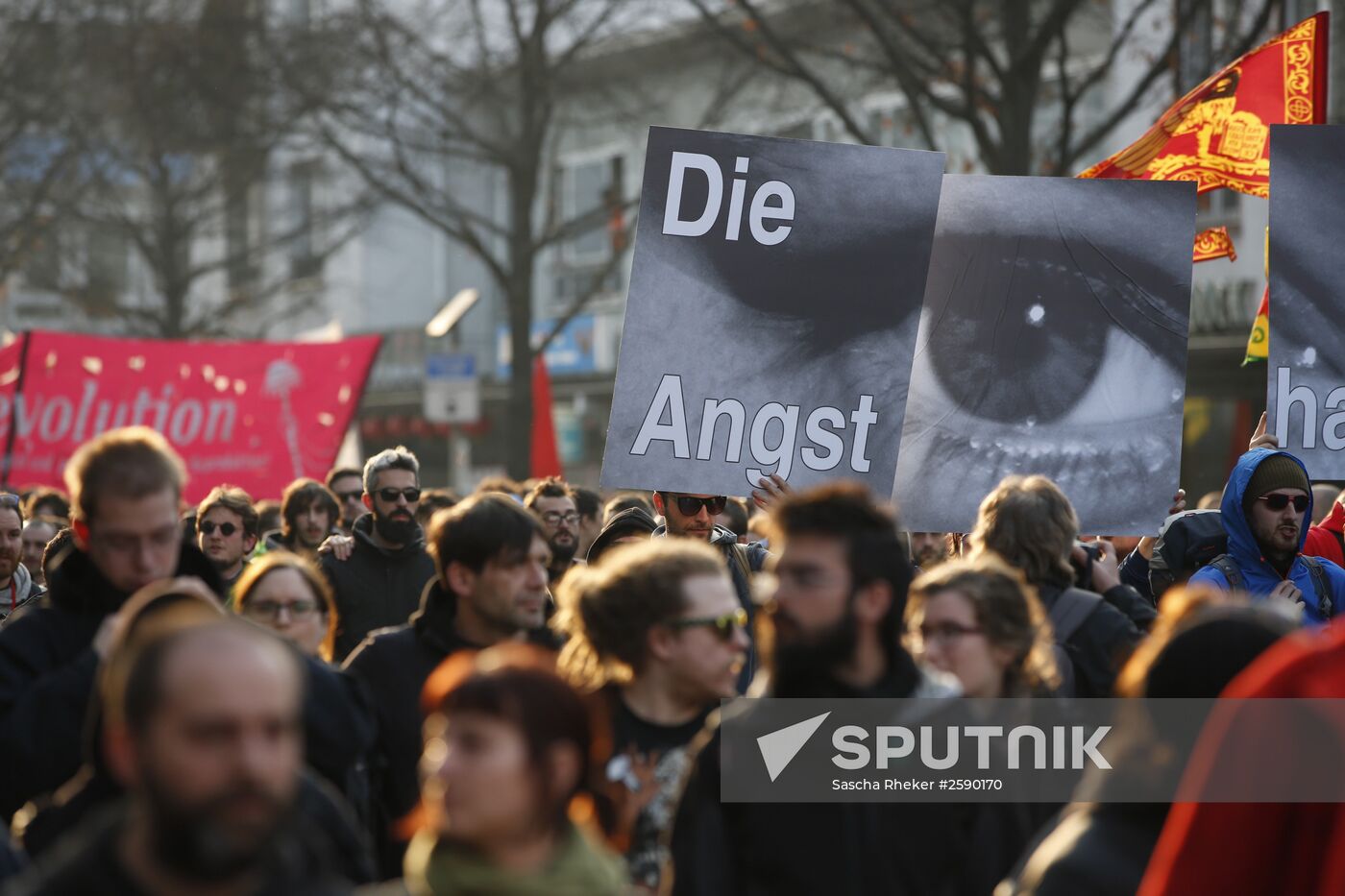 Protest against new European Central Bank office in Frankfurt