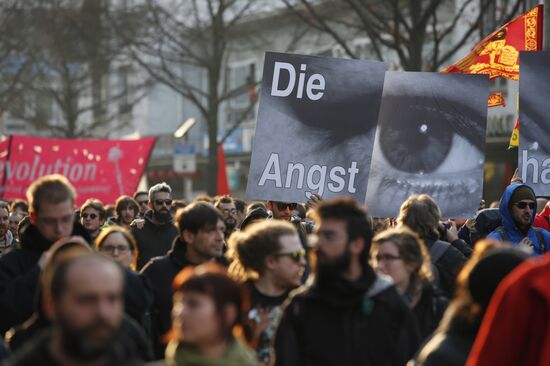 Protest against new European Central Bank office in Frankfurt