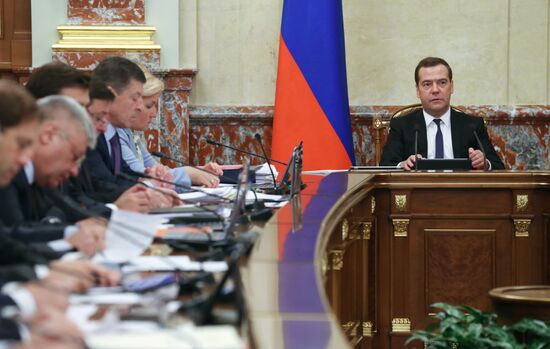 Prime Minister Dmitry Medvedev holds Government meeting