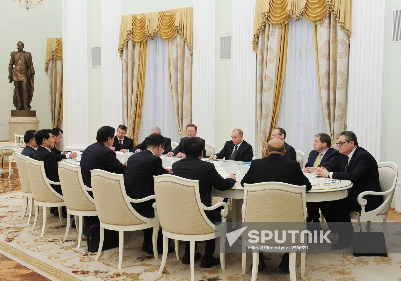 Russian President Vladimir Putin meets with Li Zhanshu, Director of the Chinese Communist Party's General Officegeneral