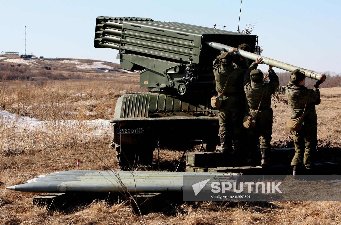 Artillery drill held at Sergeyevsky base in Primorsky Territory