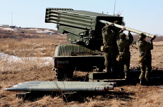 Artillery drill held at Sergeyevsky base in Primorsky Territory