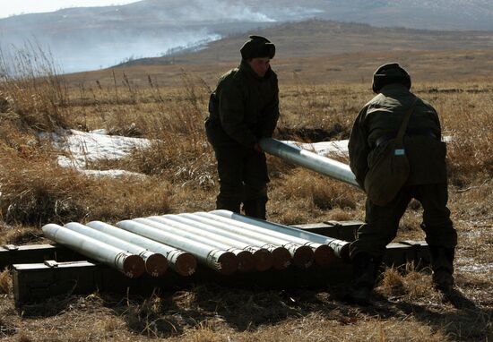 Artillery drill held at Sergeyevsky base in Primorsky Territory