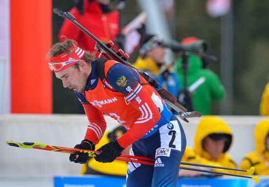 Biathlon world championships. Men's pursuit race