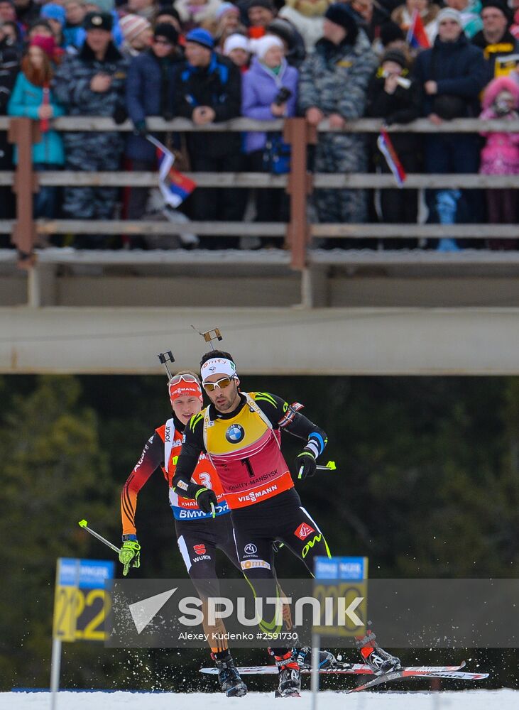 Biathlon world championships. Men's pursuit