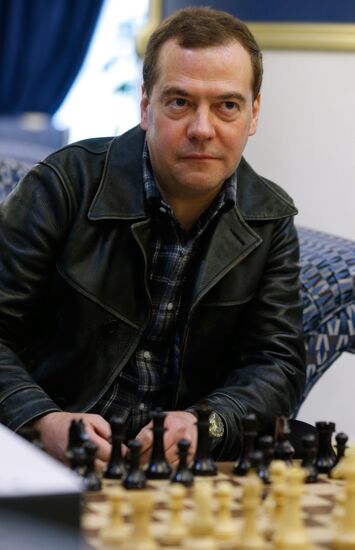 Prime Minister Dmitry Medvedev visits Women's World Chess Championship in Sochi