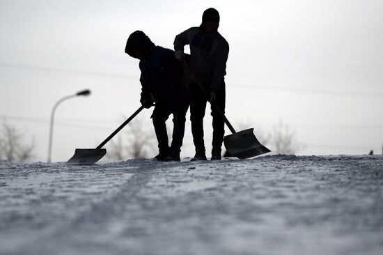 Snowfall in Moscow
