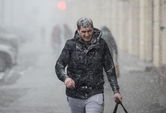 Snowfall in Moscow