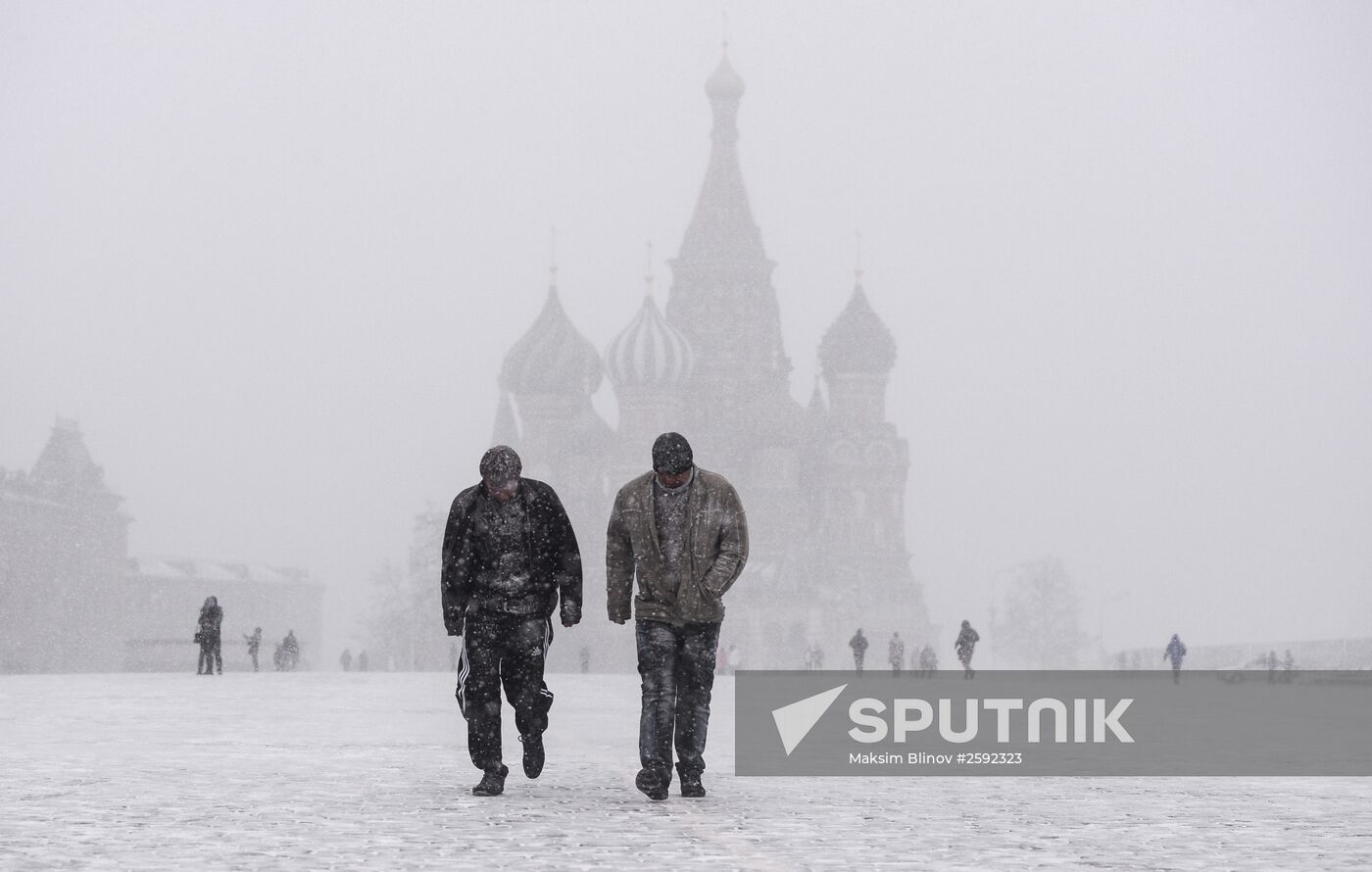 Snowfall in Moscow