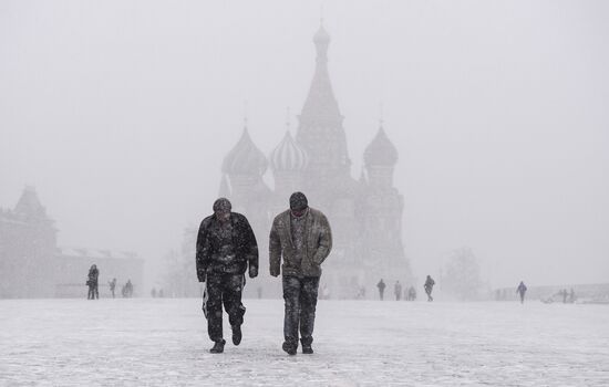 Snowfall in Moscow