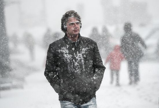 Snowfall in Moscow