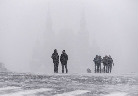 Snowfall in Moscow