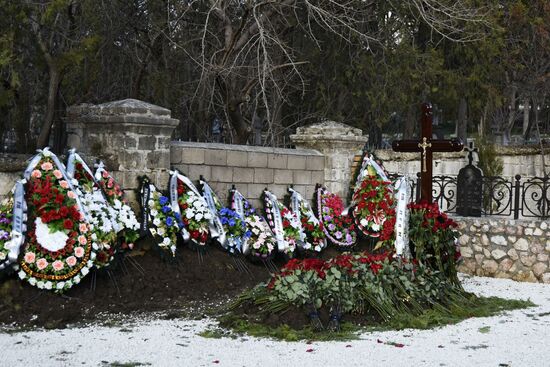 The presumed grave of Viktor Yanukovych Jr. in a military cemetery in Sevastopol