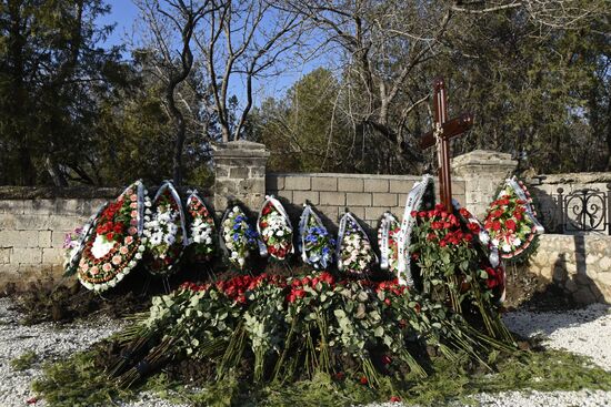 The presumed grave of Viktor Yanukovych Jr. in a military cemetery in Sevastopol