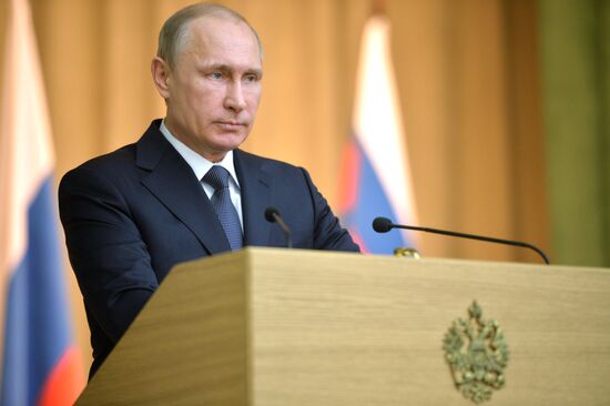 President Vladimir Putin at expanded meeting of board of Russian Prosecutor General's Office