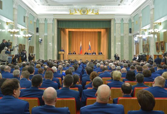 President Vladimir Putin at expanded meeting of board of Russian Prosecutor General's Office