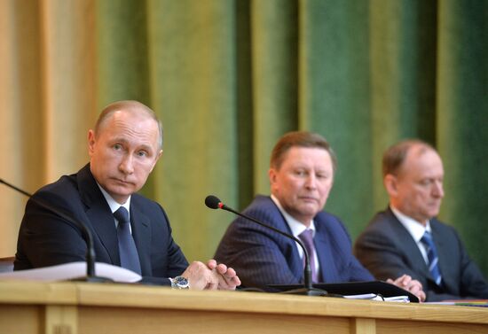 President Vladimir Putin at expanded meeting of board of Russian Prosecutor General's Office