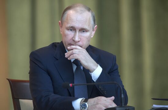 President Vladimir Putin at expanded meeting of board of Russian Prosecutor General's Office