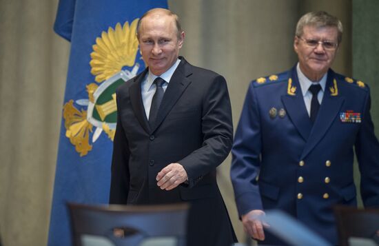 President Vladimir Putin at expanded meeting of board of Russian Prosecutor General's Office