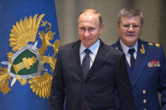 President Vladimir Putin at expanded meeting of board of Russian Prosecutor General's Office