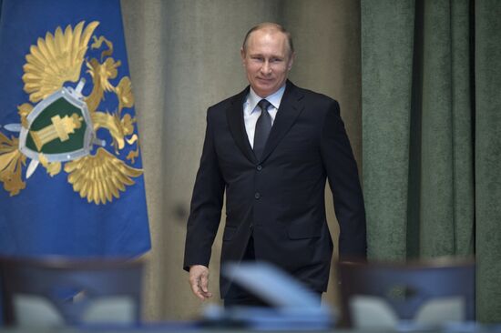 President Vladimir Putin at expanded meeting of board of Russian Prosecutor General's Office