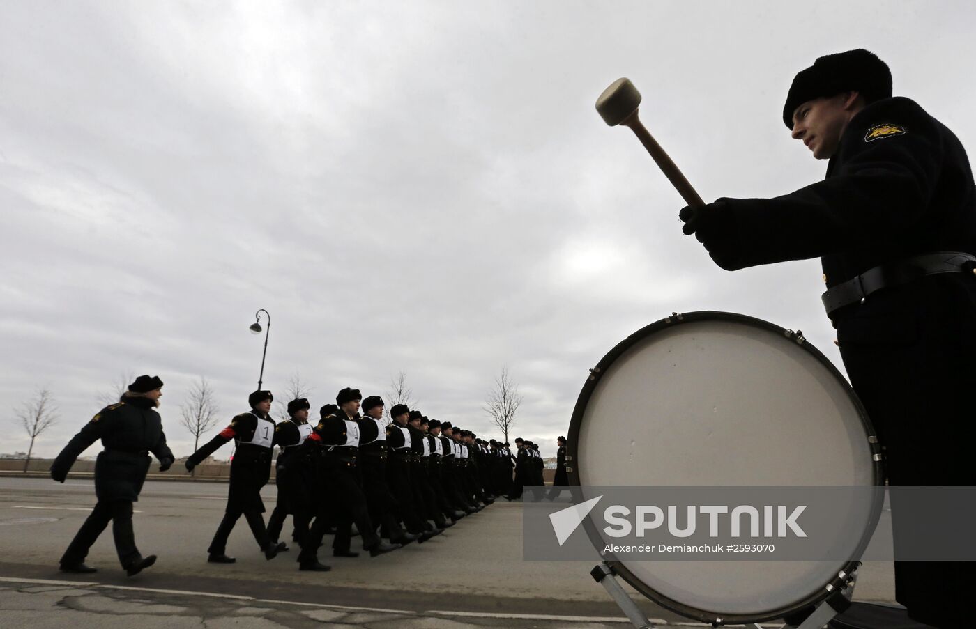 Naval Academy cadets rehearse Victory Parade in St. Petersburg
