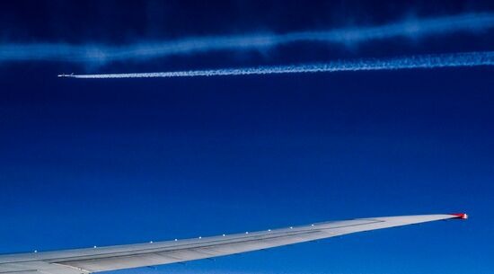 View through the plane window