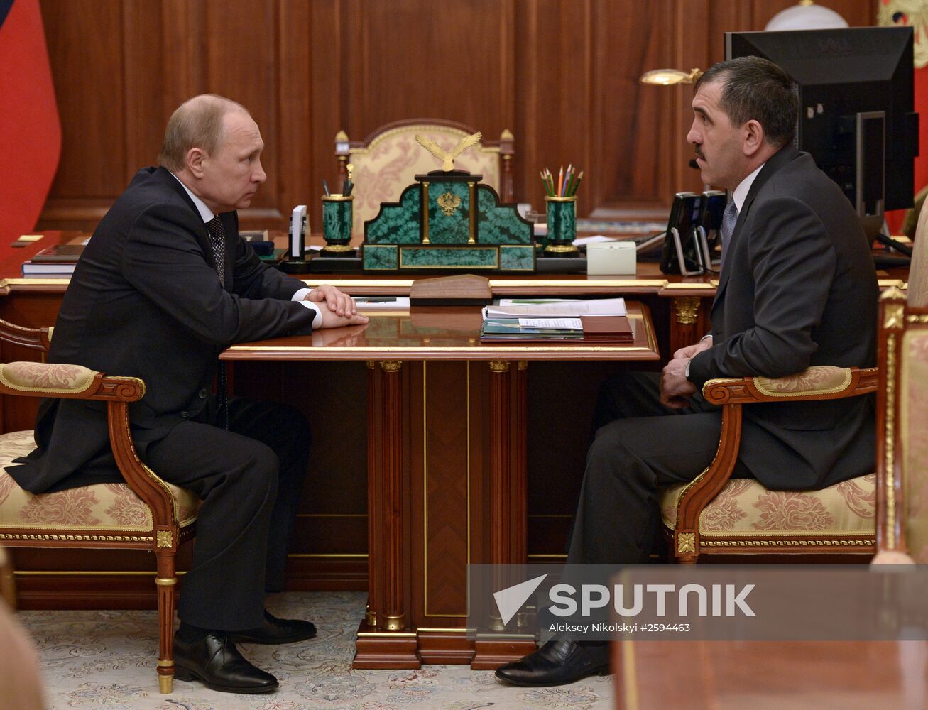 Russian President Putin meets with Head of Ingushetia Yevkurov