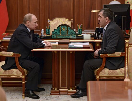 Russian President Putin meets with Head of Ingushetia Yevkurov