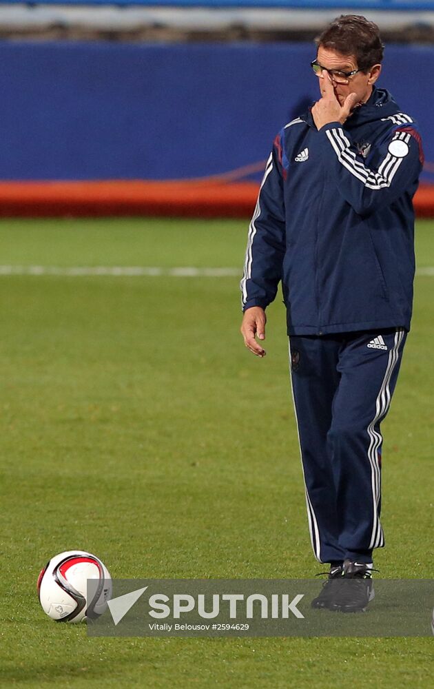 Football. Euro 2016 qualifying tournament. Russian national team's training