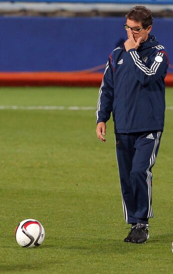 Football. Euro 2016 qualifying tournament. Russian national team's training