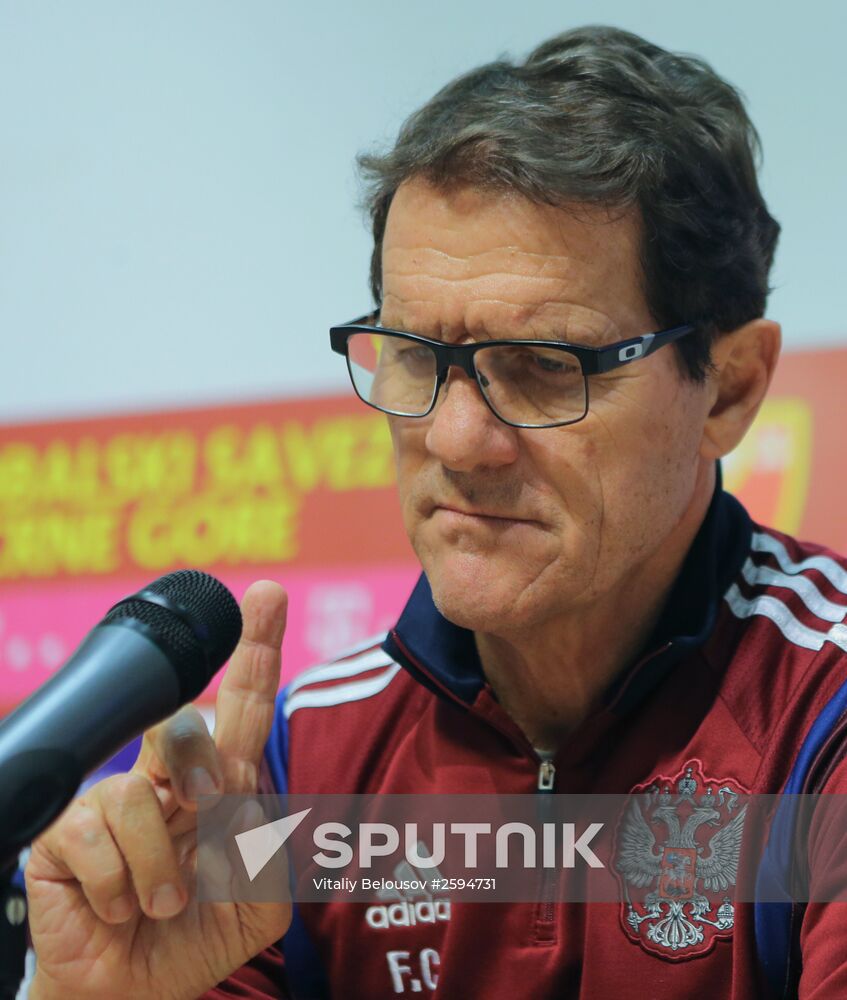 Football. Euro 2016 qualifying tournament. Russian national team's training